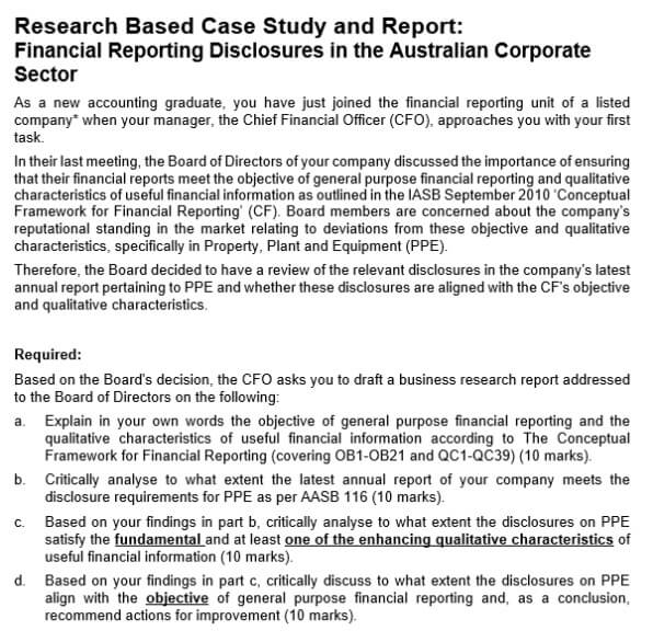 Research Based Case Study and Report