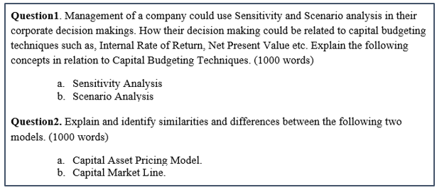 Corporate Finance assignment question