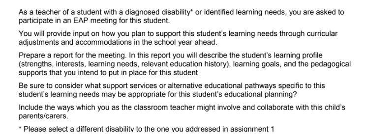 inclusive classroom planning and programs assignment samples