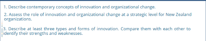 Assignment on innovation and organisational change