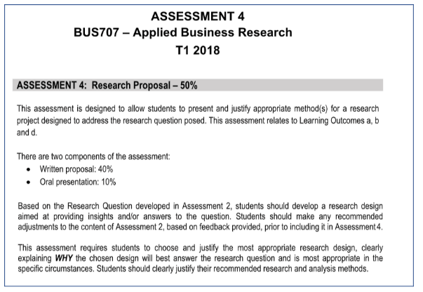 management Research Proposal Assignment question