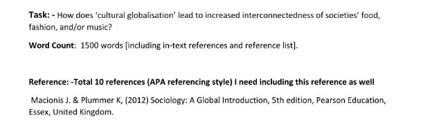 sociology assignment questions