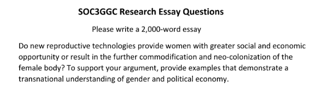 SOC3GGC research essay sample