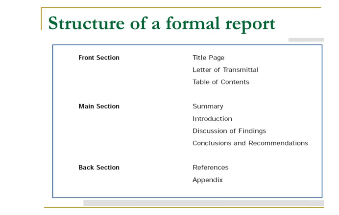 structure of a report